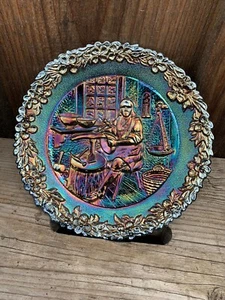 Vtg Fenton Carnival Glass Collector Plate No. 6 1975 Silversmith Paul Revere - Picture 1 of 2