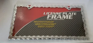 Bike Chain 3D CHROME METAL LICENSE PLATE FRAME. Fits Car ,Truck ,Suv Us & Canada - Picture 1 of 3