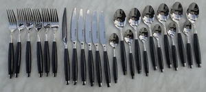 Tupperware Chef Serie Besteck Set 24 teilig für 6 Personen schwarz NEU unbenutzt - Bild 1 von 4
