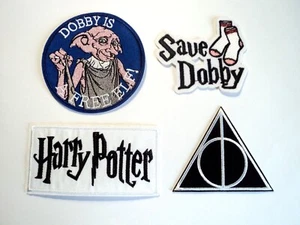 1x Harry Potter Dobby Patches Embroider Applique Badge Iron Sew On Hallows - Picture 1 of 8