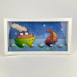 Wendy Darker 3D Boot Motiv gerahmt Kinder Kinder Deko Wandbild Schattenkasten - Bild 1 von 12