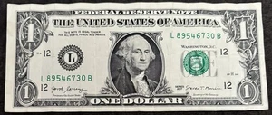 2017 San Francisco $1 Bill Fancy Ladder 3,4,5,6,7,8,9,0 Note - Picture 1 of 2