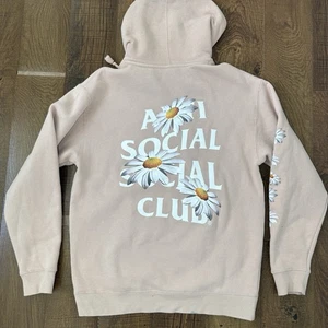 Felpa con cappuccio Anti Social Social Club Bellis taglia Large 'Dusty Pink' ASSC AUTENTICA - Foto 1 di 12