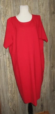 Lands End Mujer Talla 22W Rojo Tejido Vestido Negocios Oficina Vacaciones Funda Foto 1 de 4