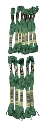 12 Skeins DMC Cotton Embroidery Floss Med Jade Green 562 France 8.7y Each NEW - Image 1 of 4