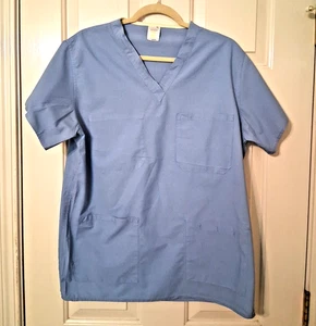 STANDARD TEXTILE Softweave Unisex SZ S Reversable SS LT BLUE SS Scrub Top - Picture 1 of 7