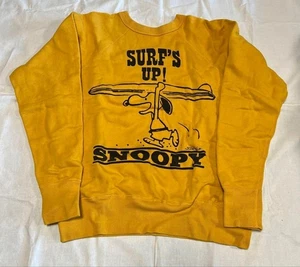 Rare WAREHOUSE Snoopy Sweatshirt Japan Made PEANUTS Raglan Yellow M VTG Style - Picture 1 of 10