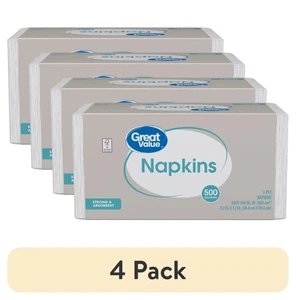 Hochwertige weiße Einweg Papierservietten 12x12, 500 Stück (4er Pack) - Bild 1 von 12