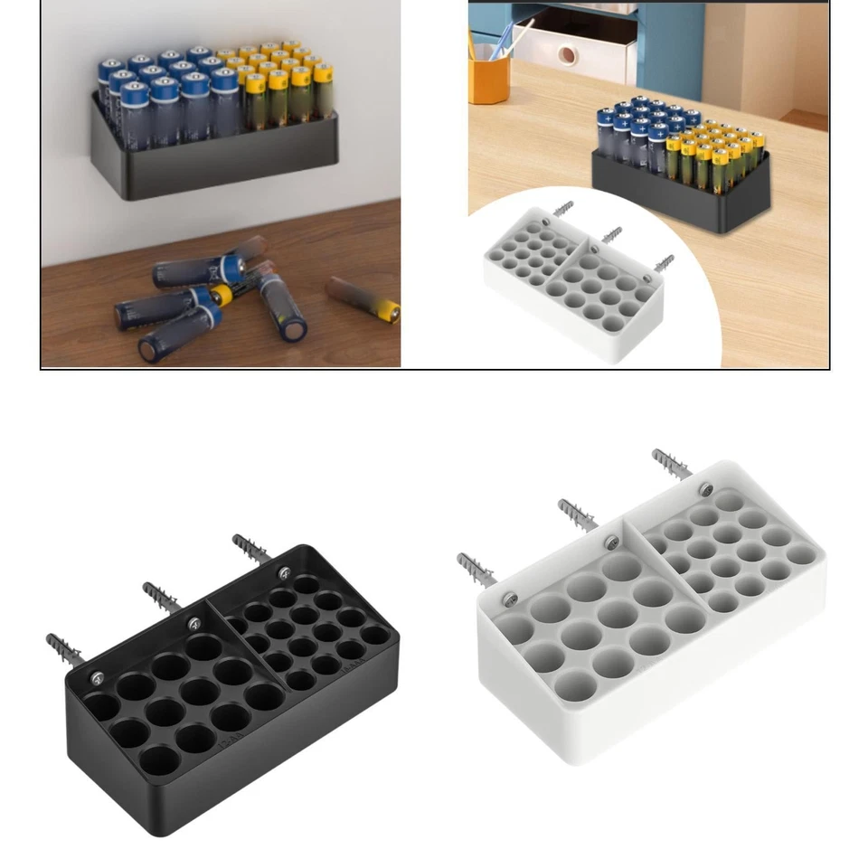 Battery Storage Organizer Container Easy to Install Large-capacity Wall-mounted - Image 1 of 1