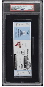 1998 Mark McGwire 69 & 70th Home Run Game Cardinals Full Ticket PSA 9 - Picture 1 of 3