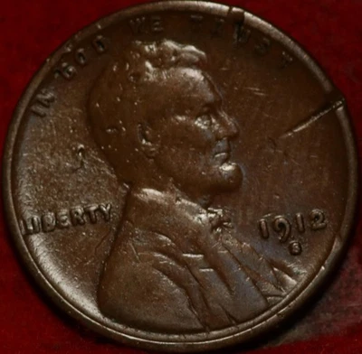 1912-S San Francisco Mint Copper Lincoln Wheat Cent - Image 1 of 2