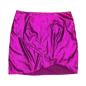Superdown Charmaine Wickel Mini Rock Metallic Lila Kunstleder Gr. Medium - Bild 1 von 4