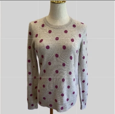 Suéter Only Mine 2 Capas 100% Gris Cachemira con Lunares Rosados S Foto 1 de 4