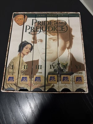 JANE AUSTIN PRIDE & PREJUDICE 200th ANNIVERSARY EDITION BOX SET VHS (6) Tapes - Image 1 of 4