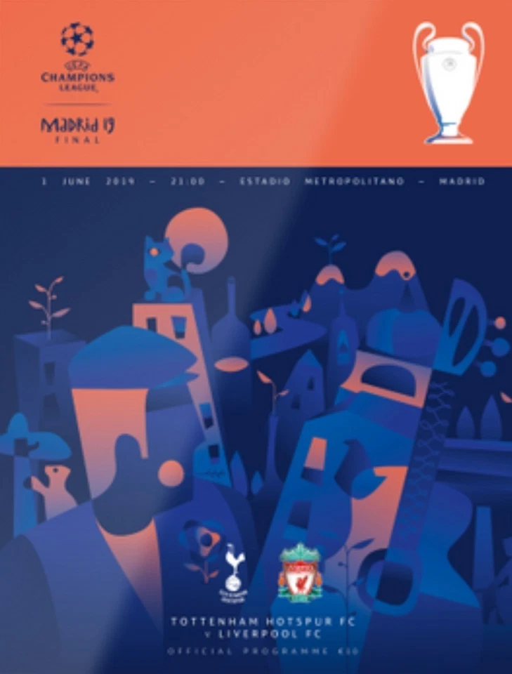 2019 CHAMPIONS LEAGUE FINAL PROGRAMME-x 5 COPIES - TOTTENHAM HOTSPUR v LIVERPOOL - Image 1 of 1