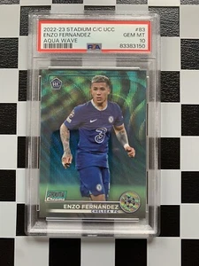 2022-23 Topps Stadium Club Chrome UCC RC Enzo Fernandez Aqua /275 PSA 10 - Bild 1 von 2