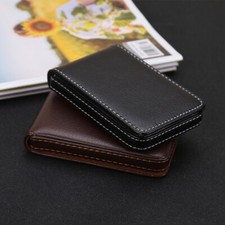 RFID Blocking Leather Men's Credit Card Holder Business Card Case