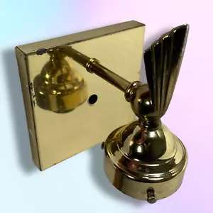 Vintage getestet funktioniert Underwriters Laboratories messingfarben Art Deco Wandleuchter gebraucht - Bild 1 von 12