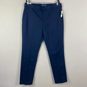IZOD American Chino Non Iron SmoothTouch Straight Pants Mens 36x34 Navy Blue - Picture 1 of 10