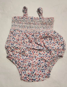 NWT Baby Gap Girls Patriotic July 4 Star Print Bubble Romper 1PC 0-3 Months - Picture 1 of 1