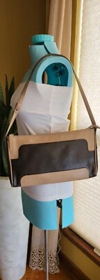 Bolso de hombro de diseñador de cuero marrón/tostado Nannini para mujer hecho en Italia  Foto 1 de 4