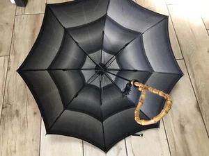 Sombrilla Borough vintage de los años 60 para damas con mango de bambú curvado doble Whangee - Imagen 1 de 11