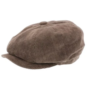 Whiteley Corduroy Bakerboy/Newsboy Cap in Black or Sable (M60) - Picture 1 of 7