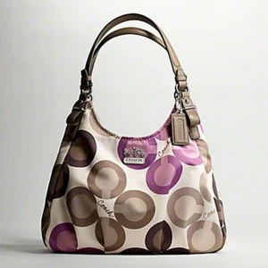 Coach 17055 Clover Sateen Multi-Color Maggie Signature Purse Shoulder Bag - Picture 1 of 12