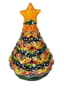 Talavera Christmas Tree Hecho en Mexico Mexican Pottery Christmas Tree 10" - Picture 1 of 13