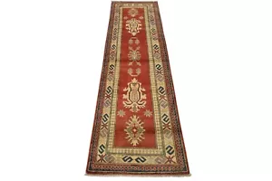 Kazak Runner 2’9” x 9′ Red Wool Tribal Hand-Knotted Oriental Rug - Picture 1 of 12