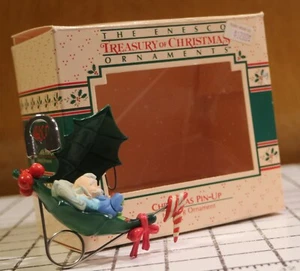 VTG Enesco Christmas Pin-Up Ornament Santa Claus Safety Pin 1988 + Box - Picture 1 of 5
