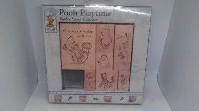 8X Colección de estampillas de goma clásicas Pooh Playtime con tinta para toda la noche Foto 1 de 4