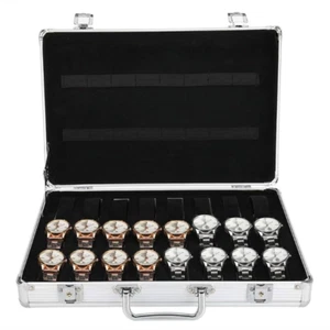 24 Uhrenkoffer Aluminiumlegierung Schrank Aufbewahrungsbox Organizer - Bild 1 von 12
