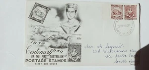FDC: 1950 CENTENARY OF THE FIRST AUSTRALIAN POSTAGE STAMP ON WIDE WORLD COVER - Picture 1 of 1