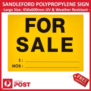 New Sandleford 450x600mm FOR SALE Plastic Sign Outdoor UV Weather Proof - Picture 1 of 2