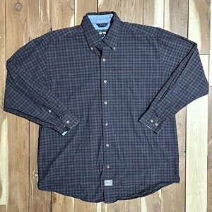 Woods & Gray Men's Size Medium Long Sleeve Blue Plaid Button Down Shirt Cotton - Picture 1 of 11