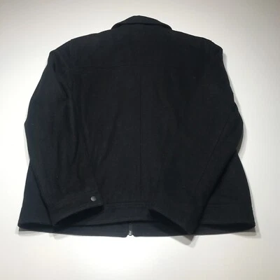 Guess Jacket Mens Size XL Black Double Zip Front Wool Blend Lined Classic Fit - Image 1 of 4