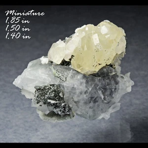 YELLOW APATITE AND CALCITE MINERALS CRYSTALS GEMS-SCB - Picture 1 of 3