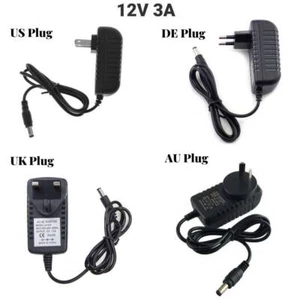 12 Volt 3A Power Adapter Supply AC 100-240V to DC 12 V Power Supply Charger - Picture 1 of 9
