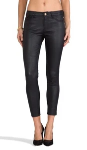 $1K CURRENT ELLIOTT “THE SIDE SLIT” CROPPED LEATHER LEGGING, SZ 24 BLACK NWT!! - Picture 1 of 12