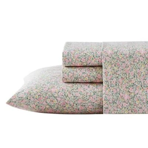Juego de Sábanas Laura Ashley Algodón Queen Suave Transpirable Bolsillo Profundo Rosa 4 Piezas - Imagen 1 de 8