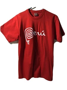 Rock STYLE D’elmer Mens Shirt Red Peru LOGO on Front & Back Large/XL FROM PERU - Picture 1 of 11