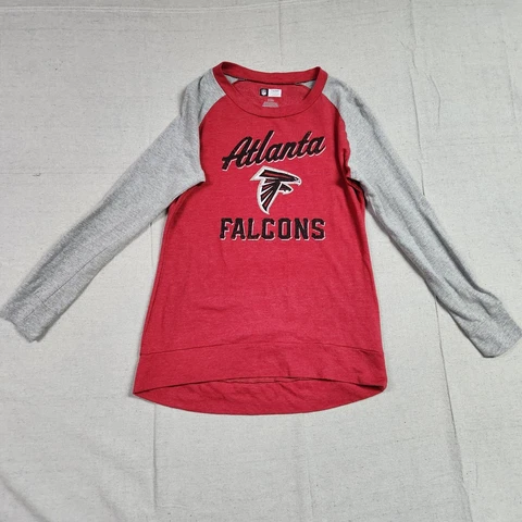 Atlanta Falcons Sweater Womens Small Red Gray Long Sleeve Pullover NFL Football Cover