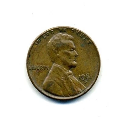 1961-D Lincoln Memorial Penny US 1 Cent Coin (#1) - Image 1 of 2
