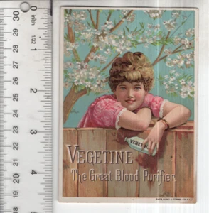 Vegetine Patent Medicine Maiden Victorian Trade Card 3"x5" VTC-XF16 - Picture 1 of 2