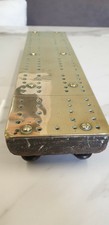 antique Georgian brass and mahogany cribbage board