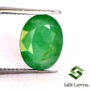1.72 CTS Certified Natural Emerald Oval Cut 9x7 mm Deep Green Faceted Gemstone - Picture 1 of 5