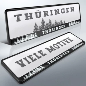 2 Kennzeichenhalter | FREISTAAT THÜRINGEN 01 | Thüringer Wald | TH | DHL-Versand - Bild 1 von 8