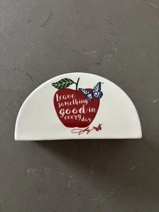 DOLLY PARTON Red Apple Butterfly Ceramic Sponge Napkin Holder - Picture 1 of 3