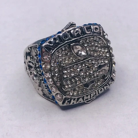 World Champions Seahawks #3 Wilson Ring Silver Tone Blue 2013 Football sz 13 Cover